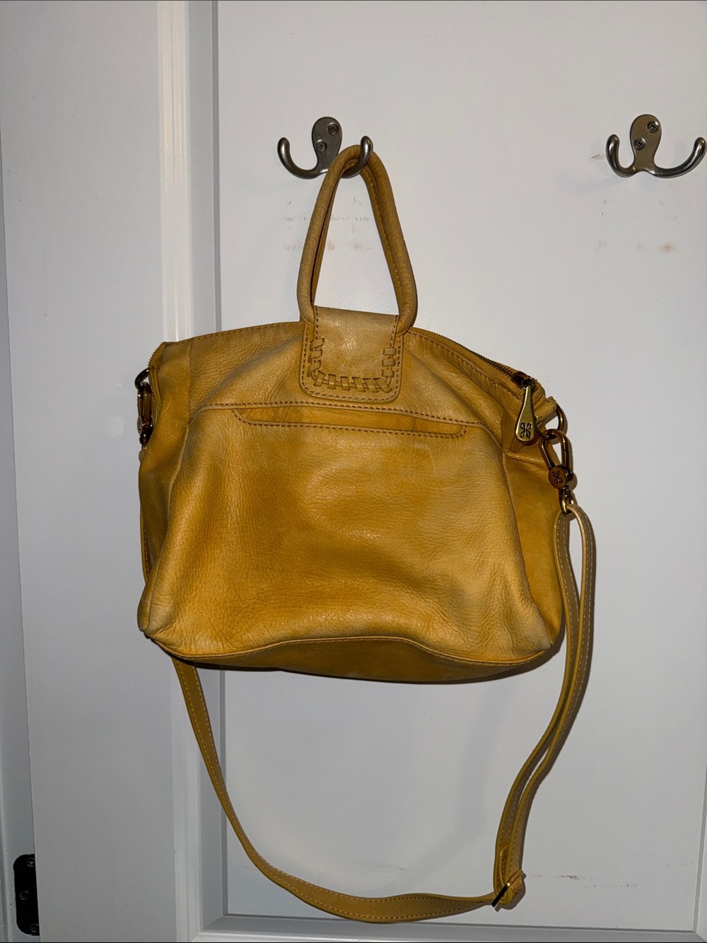 Hobo Yellow Leather Slouchy Sheila Shoulder Bag with Removable Strap